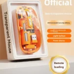 Transparent Crystal 2.4G + Bluetooth Magnetic Wireless Mouse- White Color