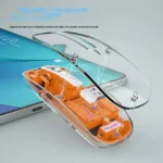 Transparent Crystal 2.4G + Bluetooth Magnetic Wireless Mouse- White Color - Image 5