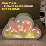 Creative Handmade LED Night Light Mirror DIY Tulip Flower Sea Night Atmosphere Lamp Clouds Tulip Table Lamp Bedroom Desk Lamp Valentine Christmas Birthdays Gifts For Girlfriend Home Decoration Tulip Lamp - Image 3