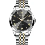 OLEVS 9931 Quartz Watch for Men Solid Stainless Steel Strap Rhombus Design Fashion Wristwatch Men's Waterproof Watche - Image 3
