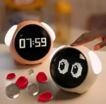 Cute Night Light Expression Multi Function LED Pixel Alarm Clock - Image 5