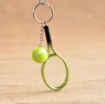 Tennis Racket Ball Key Chain Key Ring pendants Holder necklace Gift keychain for sports Car - Image 2