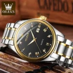 Olevs 5661 Date Leather Watch For Men - Image 2