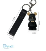 Cute Cartoon Key Ring Charm Popobe Bear Resin Car Key Ring Mobile Phone Accessories Gift - Image 3