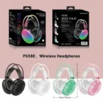 PG580 BT Wireless RGB Light Gaming Luminous Headset Disco Pulse Blue tooth Headset with TF FM