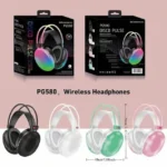 PG580 BT Wireless RGB Light Gaming Luminous Headset Disco Pulse Blue tooth Headset with TF FM