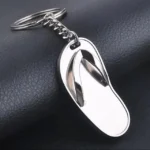 1 Pos Metal Sandal Slippers Keychain Ring for Car Bike Motor Cycle Flip Flops Pendant Key chain Ring for Bag Gift Item - Image 2