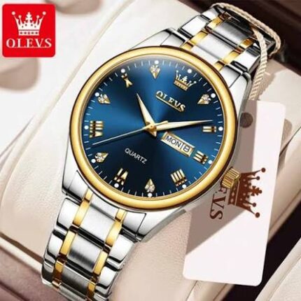 OLEVS luxury quartz wrist watch stainless steel gold silver – Sokher Nogor Bangladesh