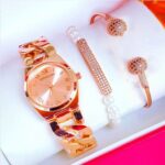 Rose Gold Ladies Watch Jewelry Gift Set - Image 3