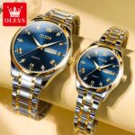 Olevs 5563 Stainless Steel Analog Wrist Watch For Men - Image 2