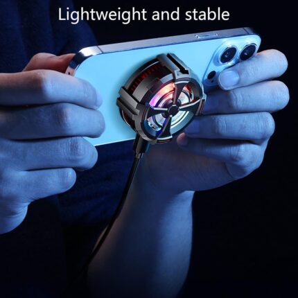 AL-12 RGB magnetic mobile phone cooler attached to smartphone for stable and lightweight gaming cooling