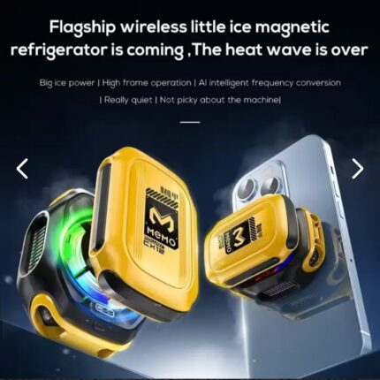 magnetic wireless mobile phone cooler with semiconductor cooling fan for gaming and overheating protection