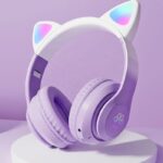 Purple Cat Ear Bluetooth Headphone STN-28 - Image 3